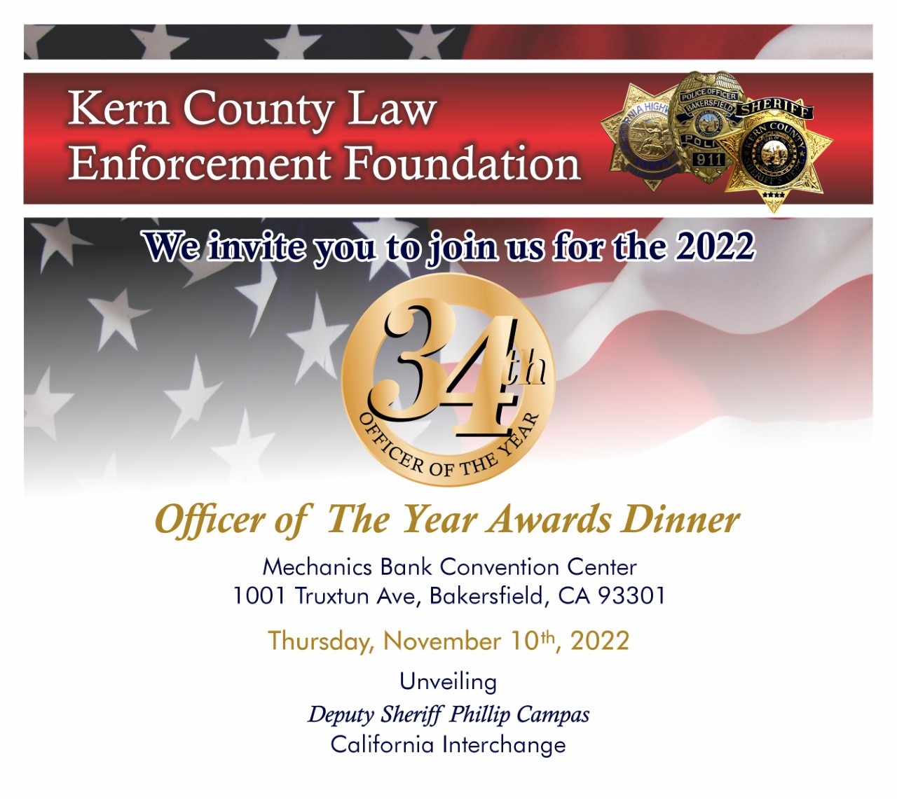 KCLEF 34th Annual Officer of the Year Awards Dinner