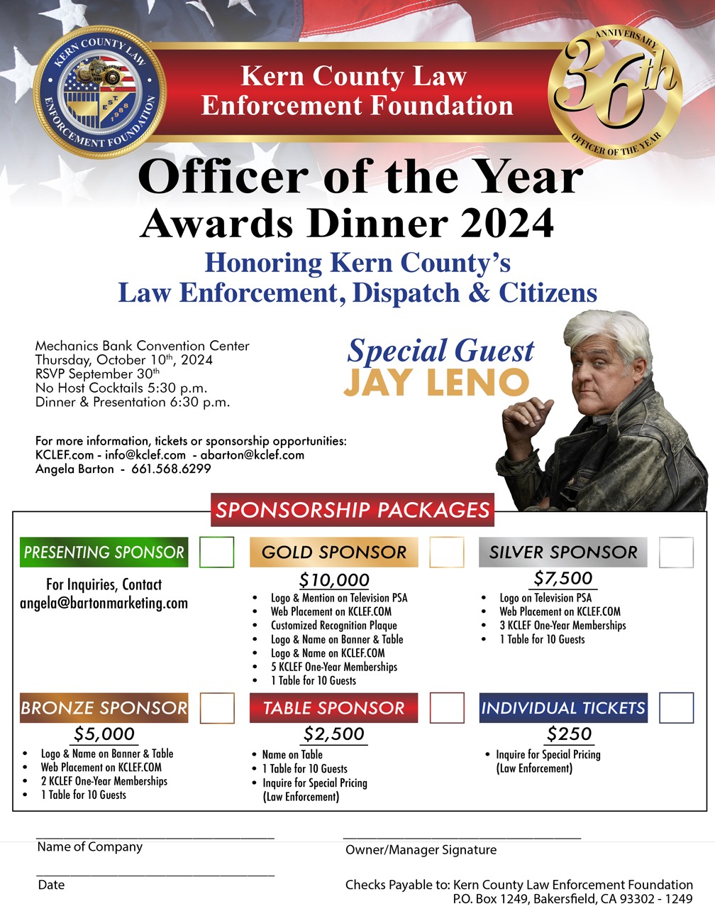 2024 Kern County Law Enforcement Foundation Officer of the Year Awards Dinner